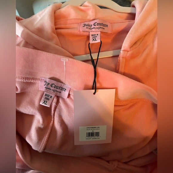 🆕 Juicy Couture | OG Big Bling Velour Matching Set in Strawberry Ice Size XL - Picture 9 of 9